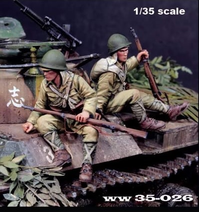 Paracel Miniatures[WW35-026]1/35 WWII日本帝国陸軍 戦車跨乗兵セットA 据わる跨乗兵