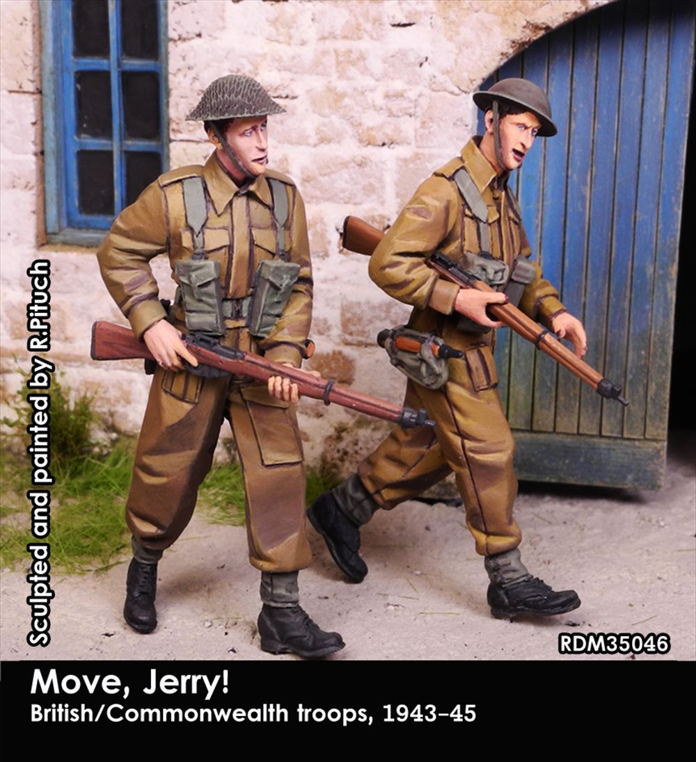Rado Miniatures[RDM35046]1/35 WWII 歩け！ジェリー！英/英連邦軍歩兵 エンフィールドを持つ歩兵  1943〜45(2体セット)
