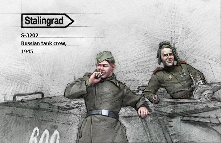 スターリングラード[ST3202]1/35 WWII ロシア戦車兵♯2 小休止中の戦車兵1945(2体入)
