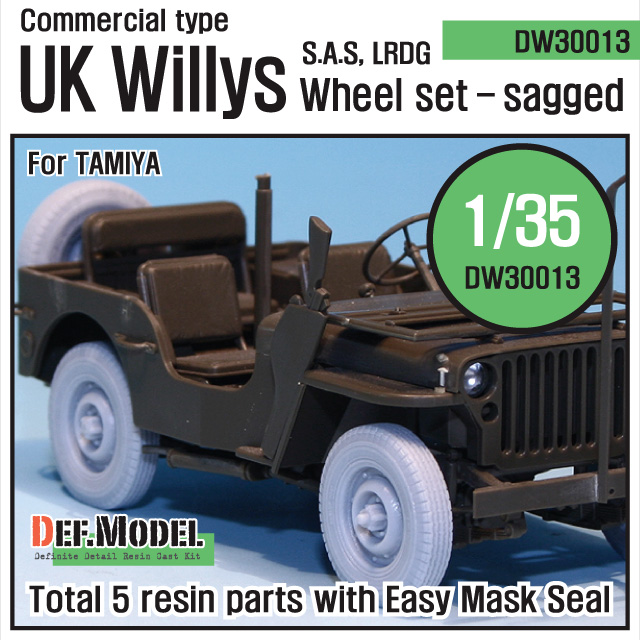 DEF.MODEL[DW30013]イギリス ウィリス SAS ジープ 自重変形タイヤ（タミヤ用） - M.S Models Web Shop