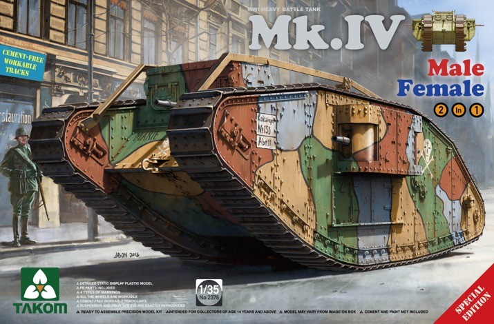 タコム[TKO2076]1/35 WWI 重戦車 Mk.IV「 2 in 1 」 - M.S Models Web Shop