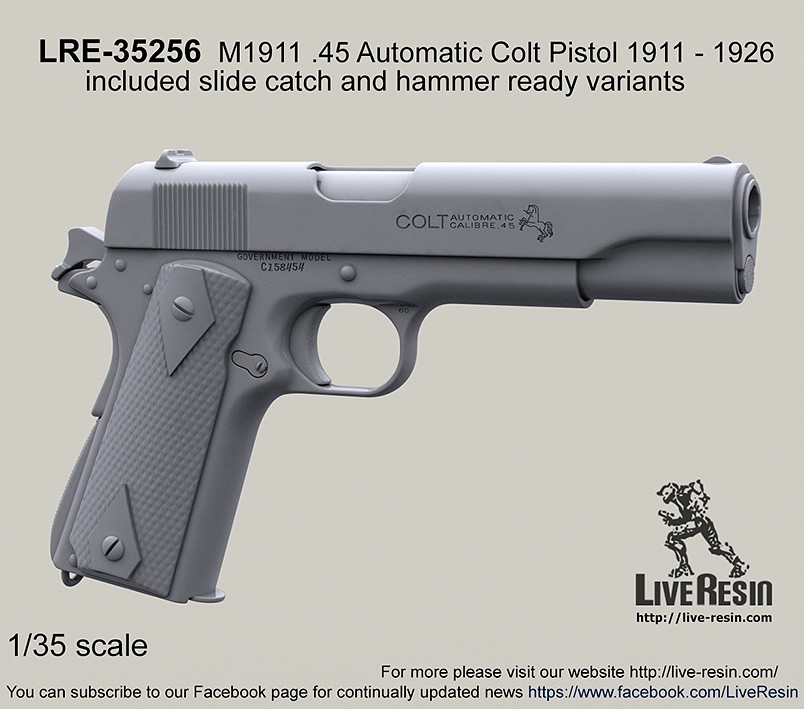 Live Resin[LRE35256]1/35 M1911コルトガバメント 1911-1926製造モデル