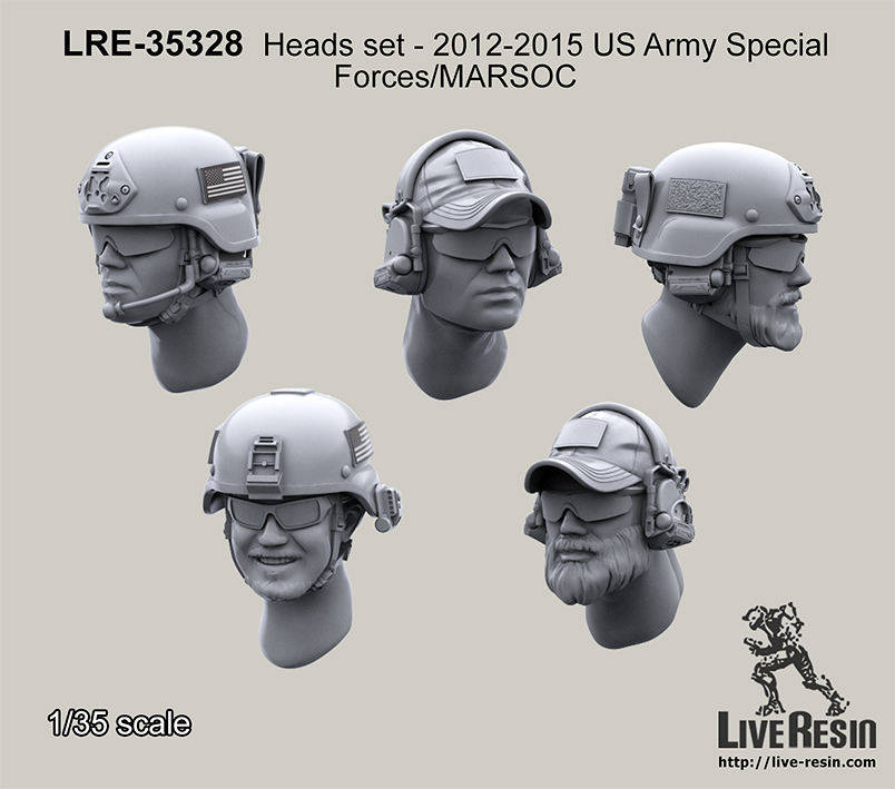 Live Resin[LRE35328]1/35 現用米兵ヘッドセット13(5個)特殊部隊 - M.S
