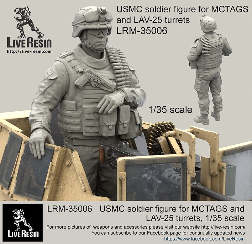 Live Resin[LRM35006]1/35 現用米海兵隊歩兵(1)MCTAGS銃塔用