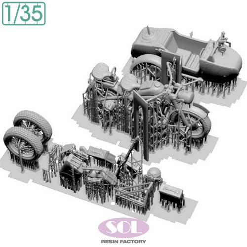 SOL MODEL[MM880]1/35 WWII ドイツ KS750軍用サイドカー - M.S Models