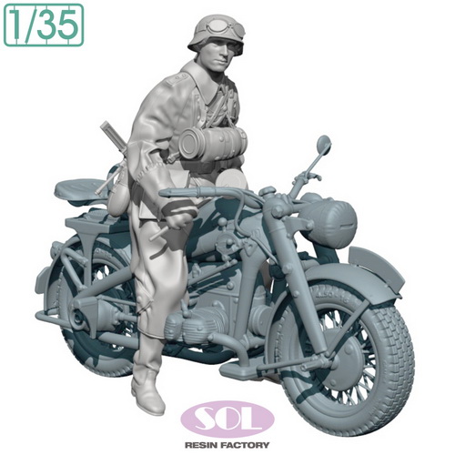 SOL MODEL[MM900]1/35 WWII ドイツ KS750軍用オートバイ(野戦憲兵付