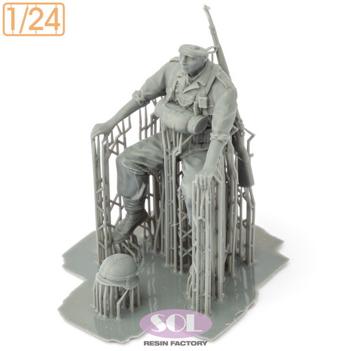 SOL MODEL[MM908]1/24 WWII ドイツ KS750用乗員＃1 オートバイ兵(SOL